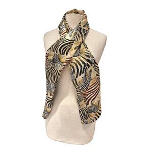 Long Zebra Print Scarf With Bold Animal Pattern Design Lightweight & Soft Textur